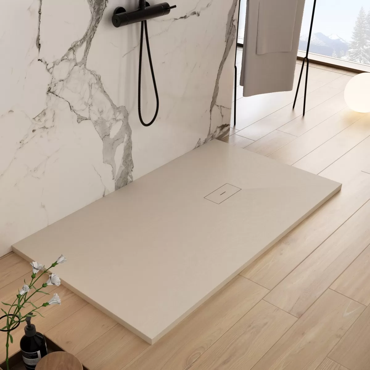 Piatto Doccia Mineralmarmo effetto pietra Crema Dubai
