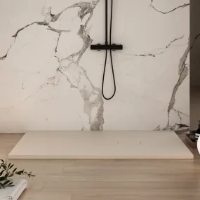 Receveur de douche en marbre minéral antidérapant effet pierre crème DUBAI