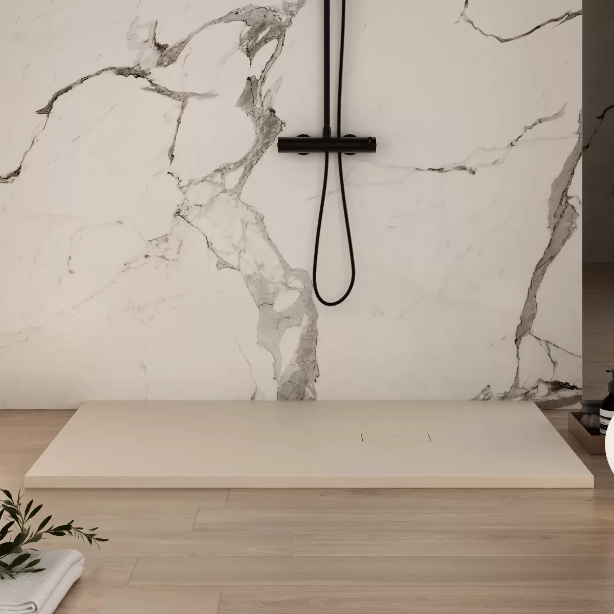 Piatto Doccia Mineralmarmo effetto pietra Crema Dubai