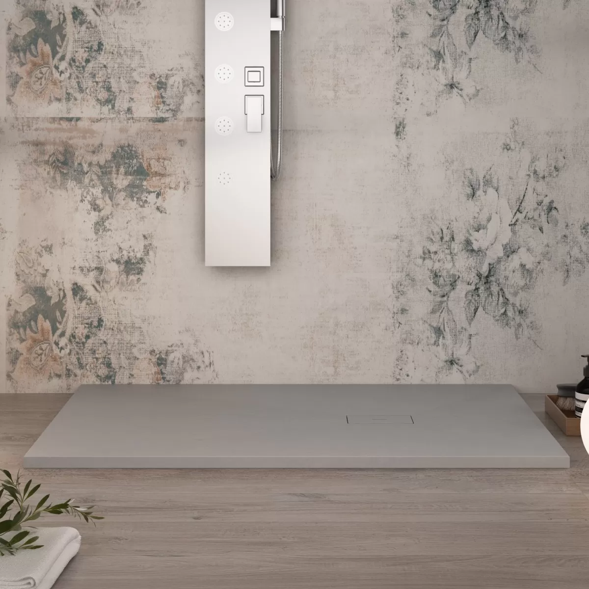 Piatto Doccia Mineralmarmo effetto pietra Grigio Chiaro DUBAI