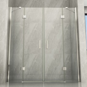 Doppelschwingtür für die Dusche, um große Abmessungen von 8 mm transparentem Kristall zu erhalten, Modell Amanda
