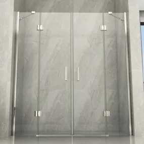 Porta Doccia battente doppia per ottenere grandi dimensioni cristallo trasparente 8mm modello Amanda