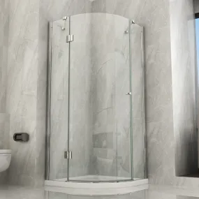 Halbrunde Duschabtrennung transparent Flügeltür 8mm H195cm AIR