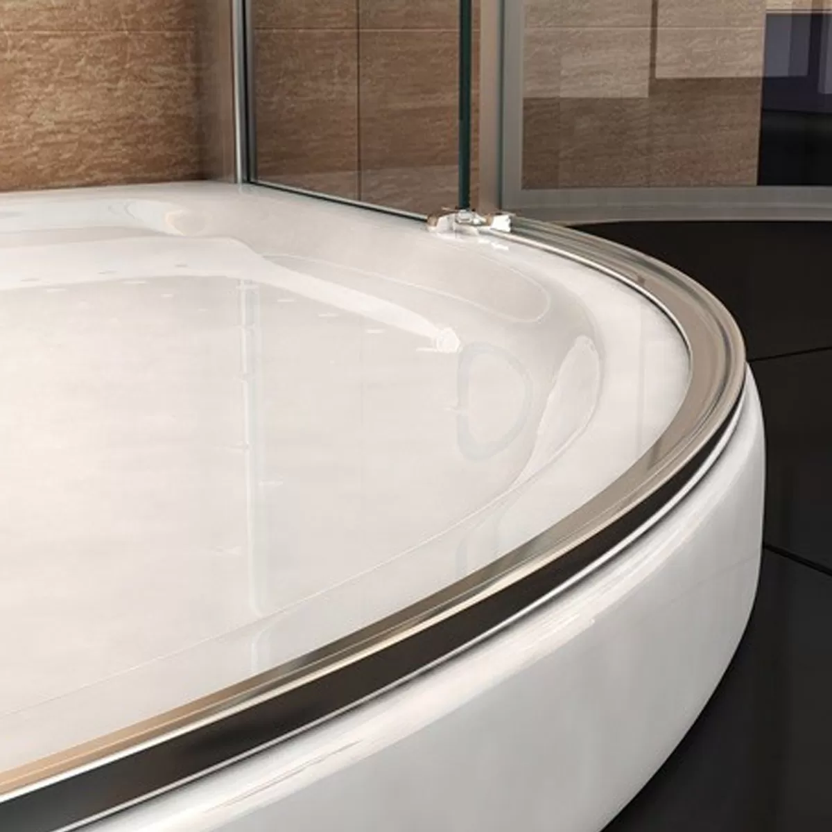 Cabine de douche semi-circulaire porte battante transparente 8mm H195cm AIR