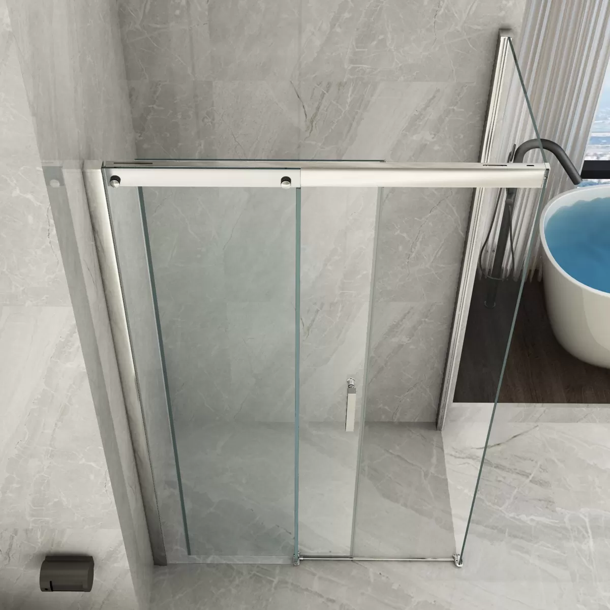 Paroi de douche coulissante transparente anticalcaire 8mm h195