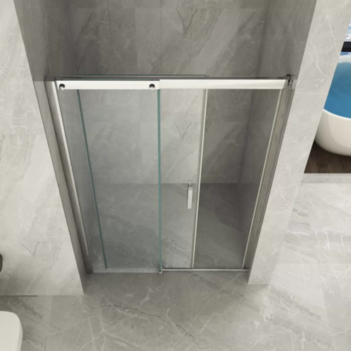 Porte de douche coulissante anticalcaire transparente 8mm H195 Amelia