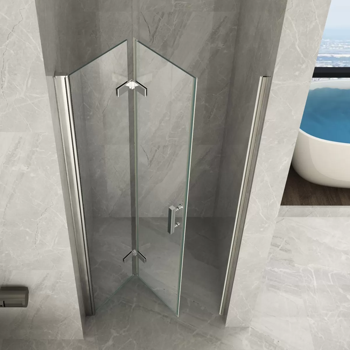 Porte de douche livre transparente moderne 8mm H195 Flex