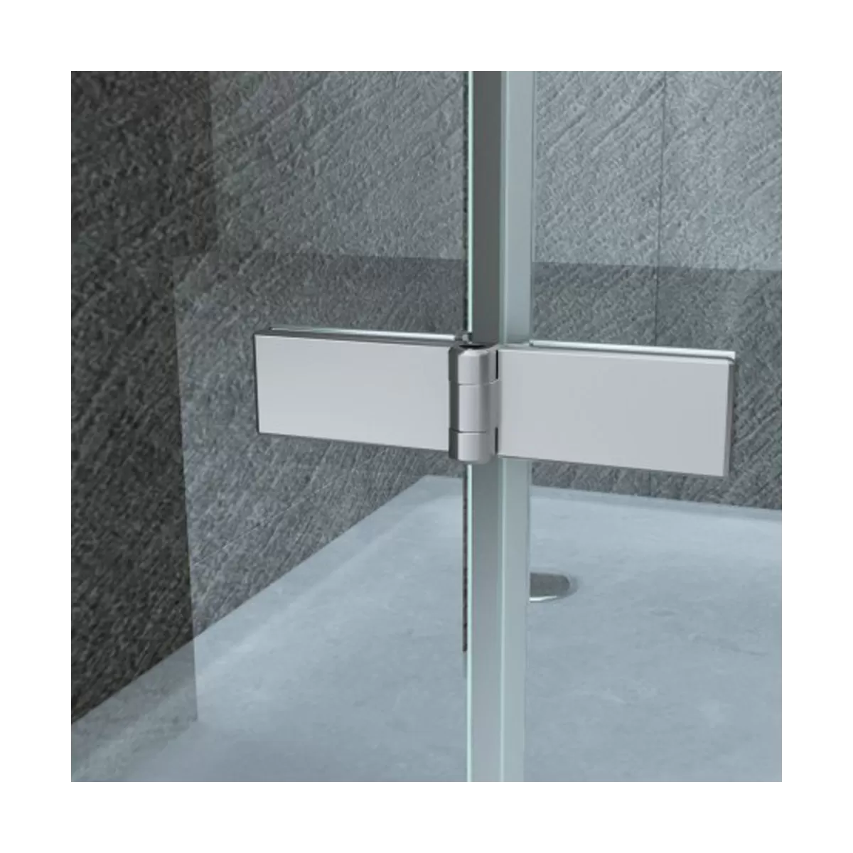 Niche avec porte de douche pliante