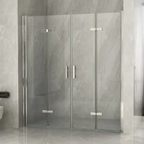 Doppelte transparente Duschfalttür 8mm H195 Flex