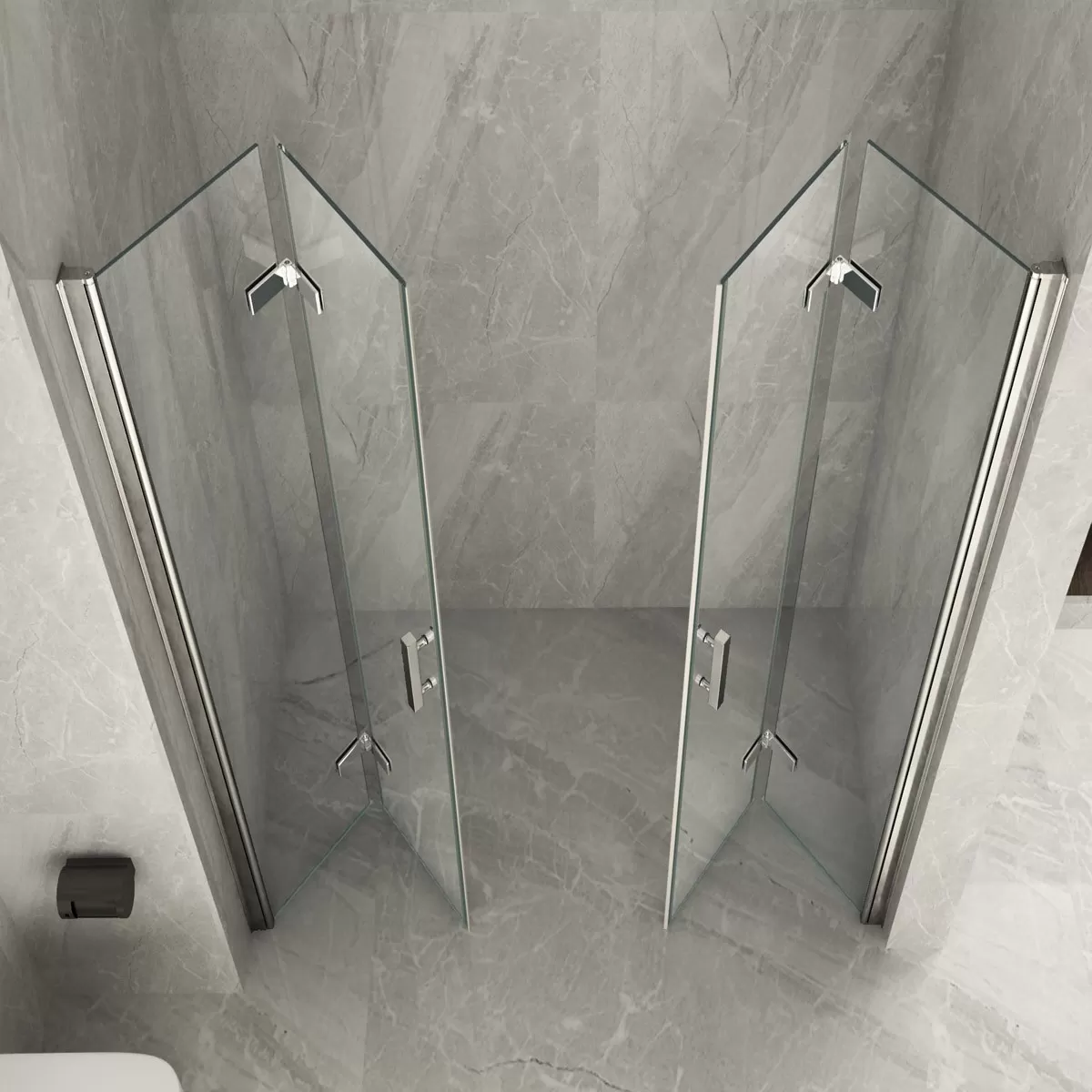 Porte de douche double pliante transparente moderne 8mm H195 Flex
