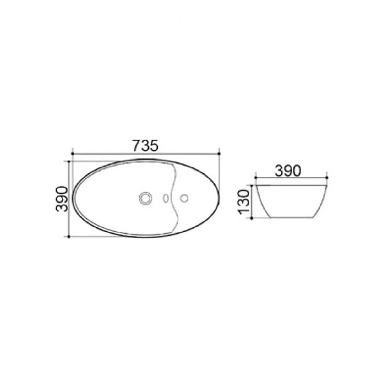 Lavabo da appoggio in Ceramica Bianca Rose