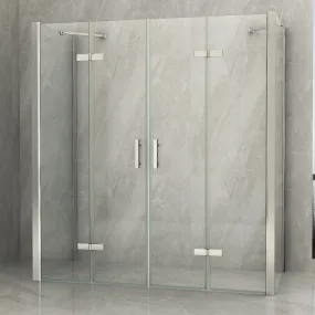 Box Doccia 3 lati Doppia Porta a Libro Trasparente 8mm H195 FLEX
