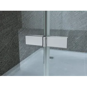 Duschabtrennung 2 Seiten mit transparenter Buchöffnung 8mm H195 Flex