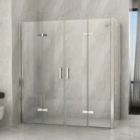 Box Doccia 2 lati doppia porta a Libro Trasparente 8mm H195 FLEX Maxi