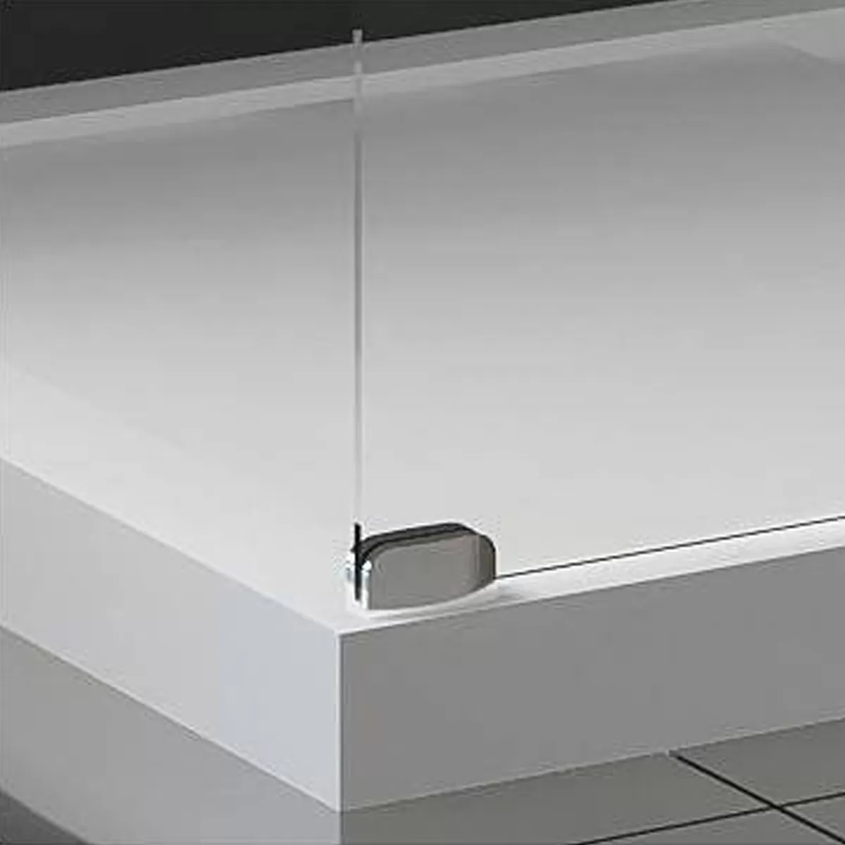 Rauchglas Duschwand 8mm H200 Karag Walkin 1 Schwarzes Profil