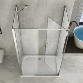 Cabine de douche 3 côtés Total Transparent Swing 8mm H195 Hero