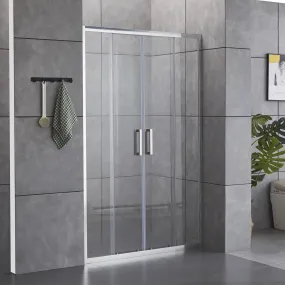 Porte de douche double coulissante transparente anticalcaire 6mm h195cm Saphir