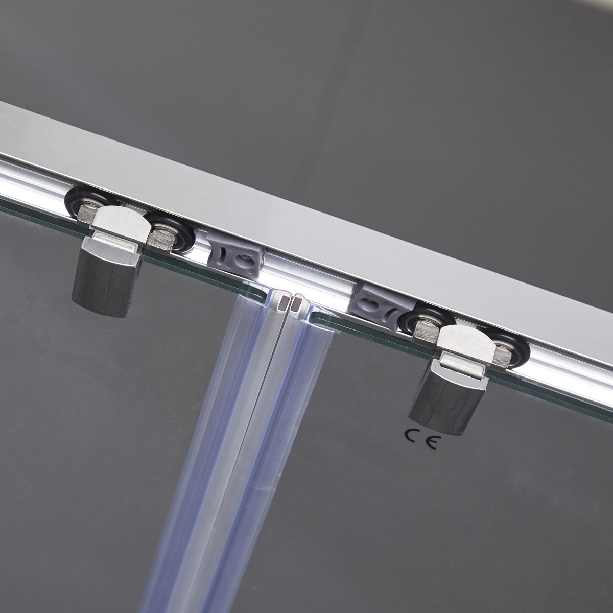 Transparente Antikalk-Doppelschiebetür für die Dusche 6 mm h195 cm Saphir