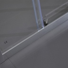 Porte de douche double coulissante transparente anticalcaire 6mm h195cm Saphir
