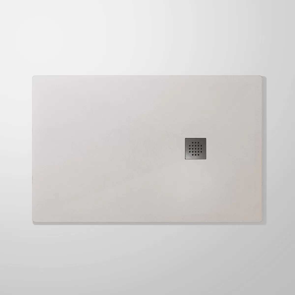 Piatto Doccia Resina finitura Ardesia Bianco con griglia inox NATURE