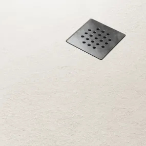 Piatto Doccia Resina finitura Ardesia Bianco con griglia inox NATURE