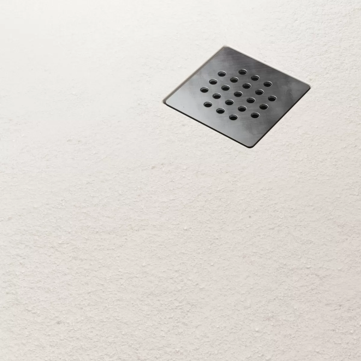 Piatto Doccia Resina finitura Ardesia Bianco con griglia inox NATURE