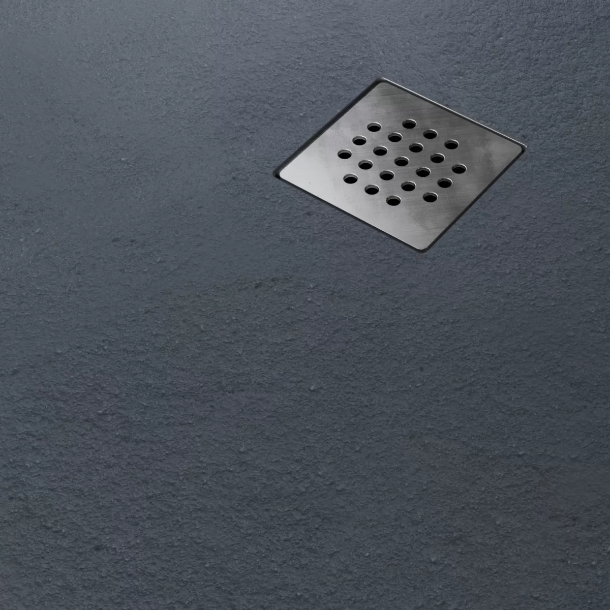 Piatto Doccia Resina finitura Ardesia Antracite con griglia inox NATURE