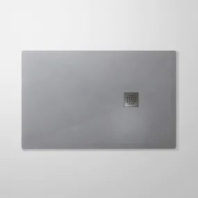 Piatto Doccia Resina finitura Ardesia Grigio con griglia inox NATURE