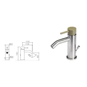Mitigeur Lavabo Noir Mat Haut avec vidage Clic Clak y compris Jo by Paffoni