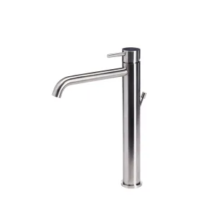 Miscelatore in acciaio inox versione alta per lavabo con scarico di Tubico Nilo
