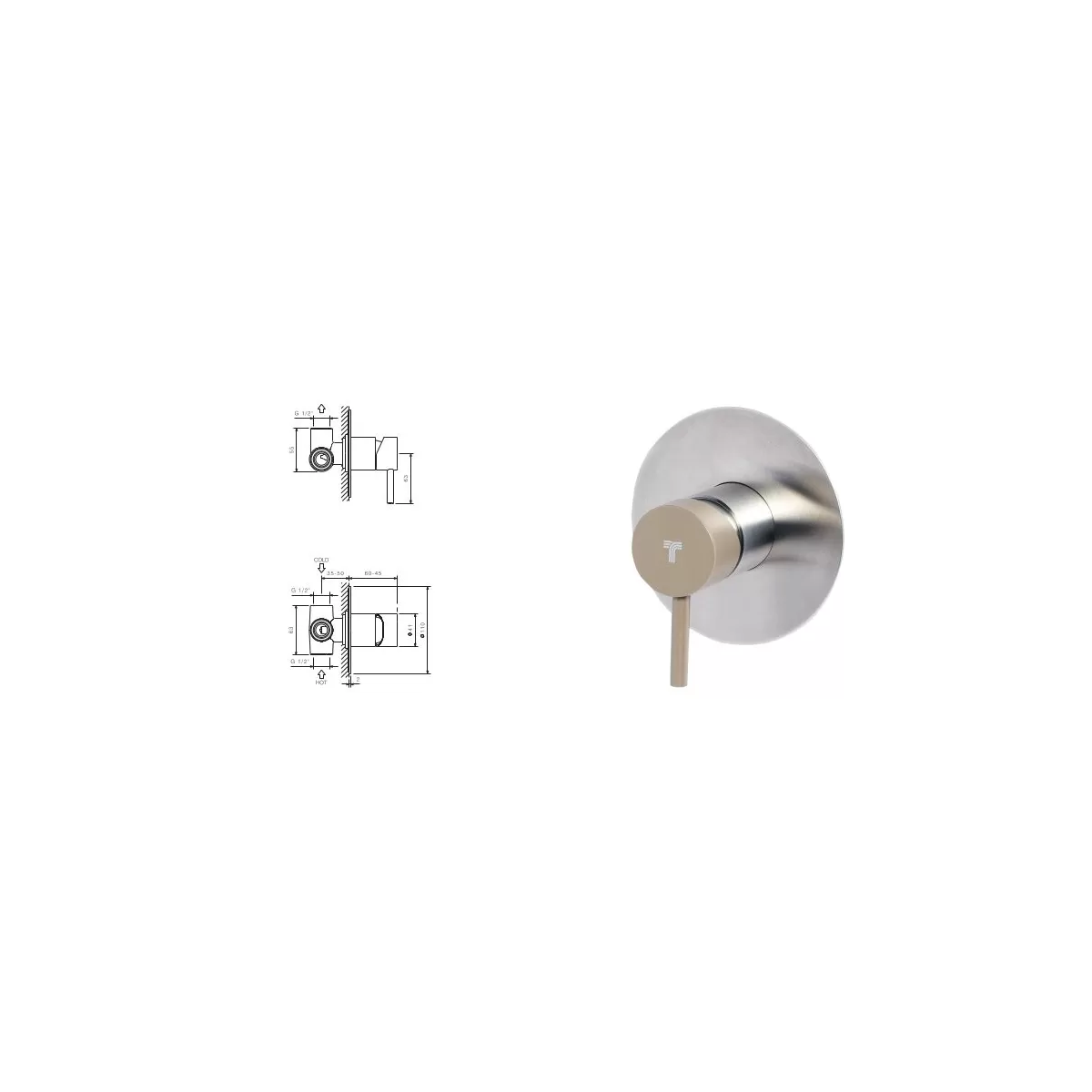 Mitigeur Lavabo Noir Mat Haut avec vidage Clic Clak y compris Jo by Paffoni