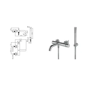 Mitigeur Lavabo Noir Mat Haut avec vidage Clic Clak y compris Jo by Paffoni
