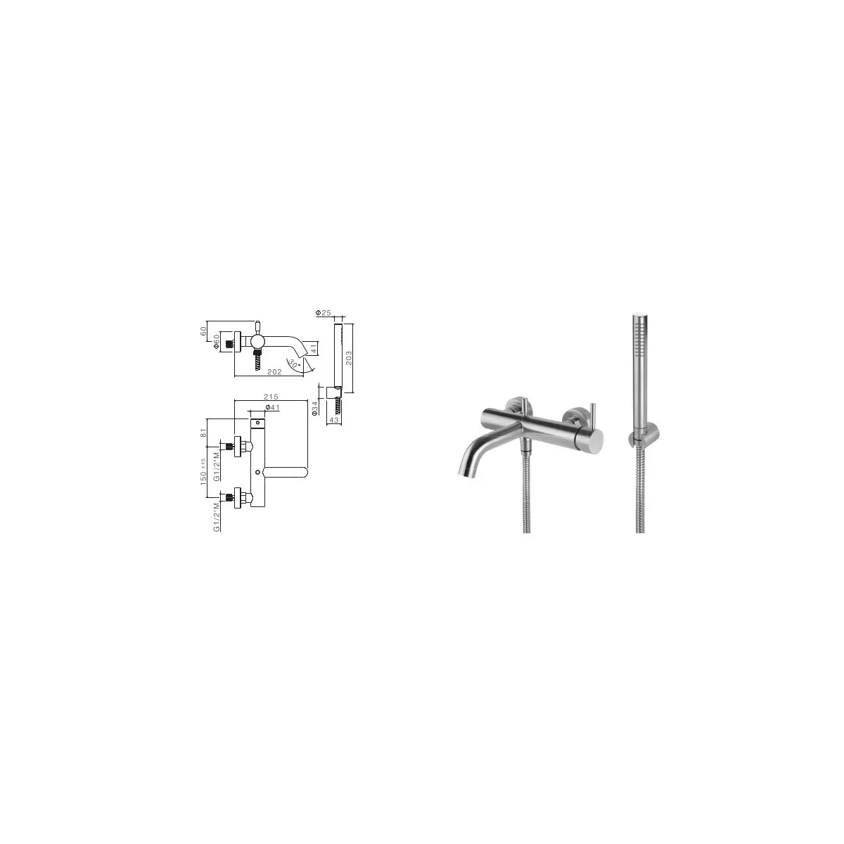 Mitigeur Lavabo Noir Mat Haut avec vidage Clic Clak y compris Jo by Paffoni
