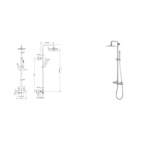 Colonna doccia esterna da parete in acciaio inox di Tubico Nilo - Scheda tecnica
