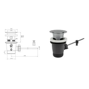 Mitigeur Lavabo Noir Mat Haut avec vidage Clic Clak y compris Jo by Paffoni
