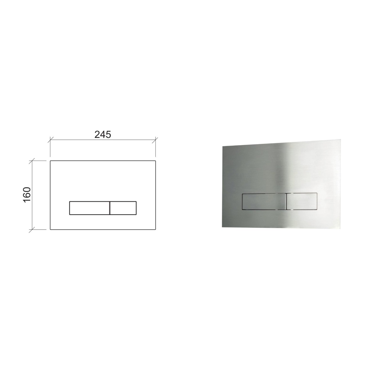 Placca WC in acciaio inox 316L compatibile con SIGMA-8  di Tubico Tevere - Scheda Tecnica