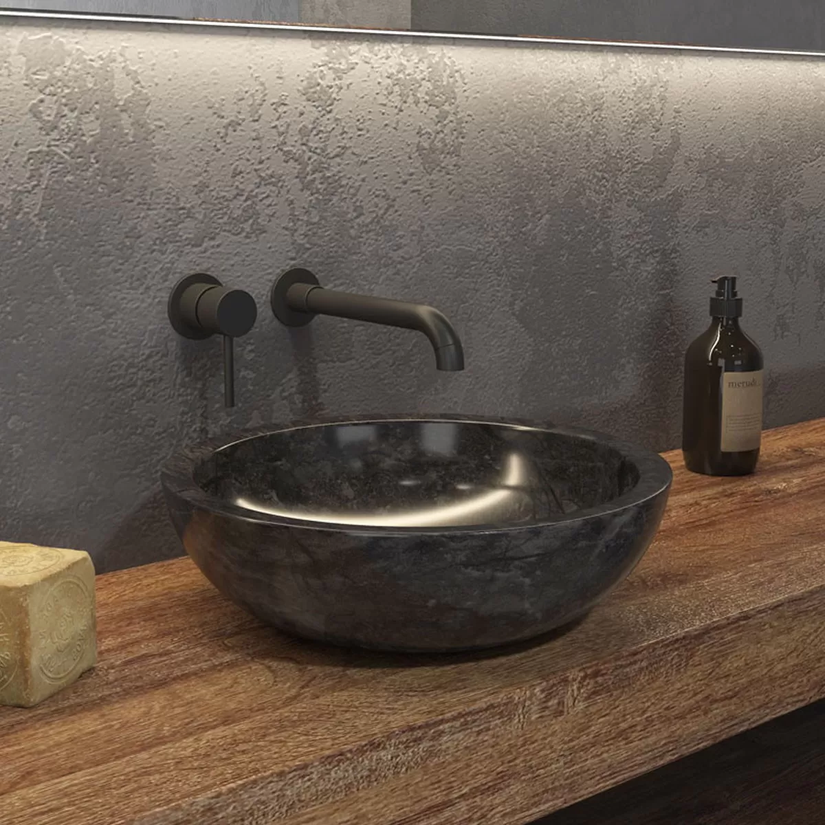Lavabo da Appoggio in Marmo Karag Elena SBP Nero