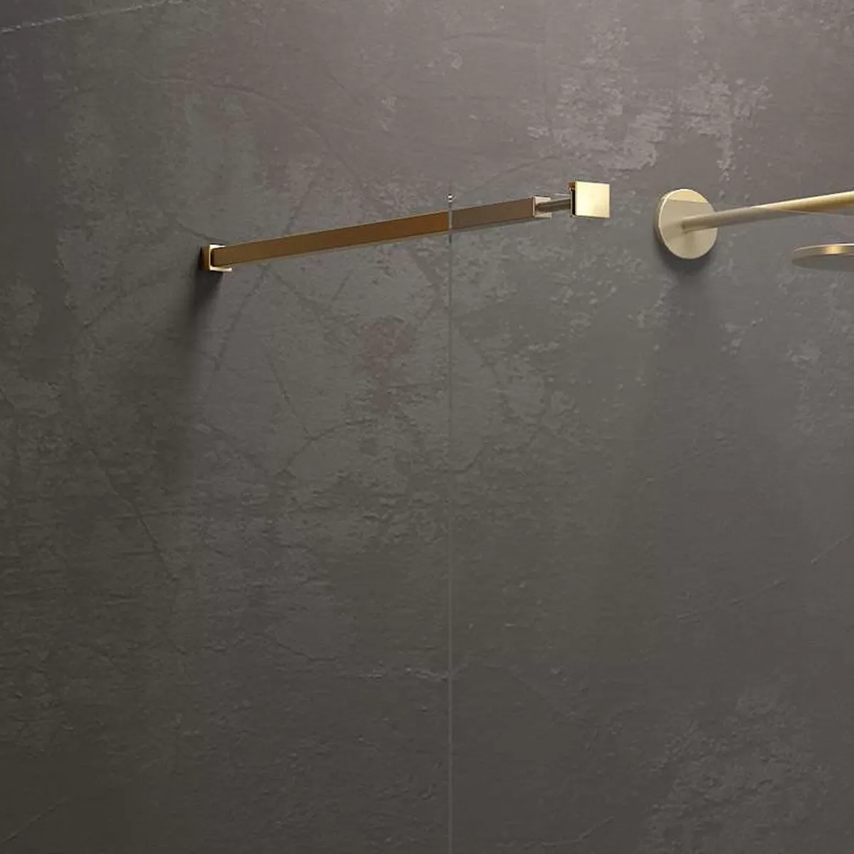 Parete Doccia Cristallo Trasparente 8mm H200 Karag Walkin 1 Profilo Oro