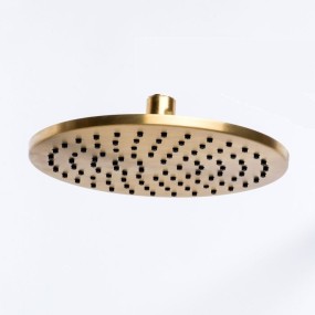 Soffione doccia tondo diametro 20 cm in acciaio inox 316L di Tubico Tevere - Oro