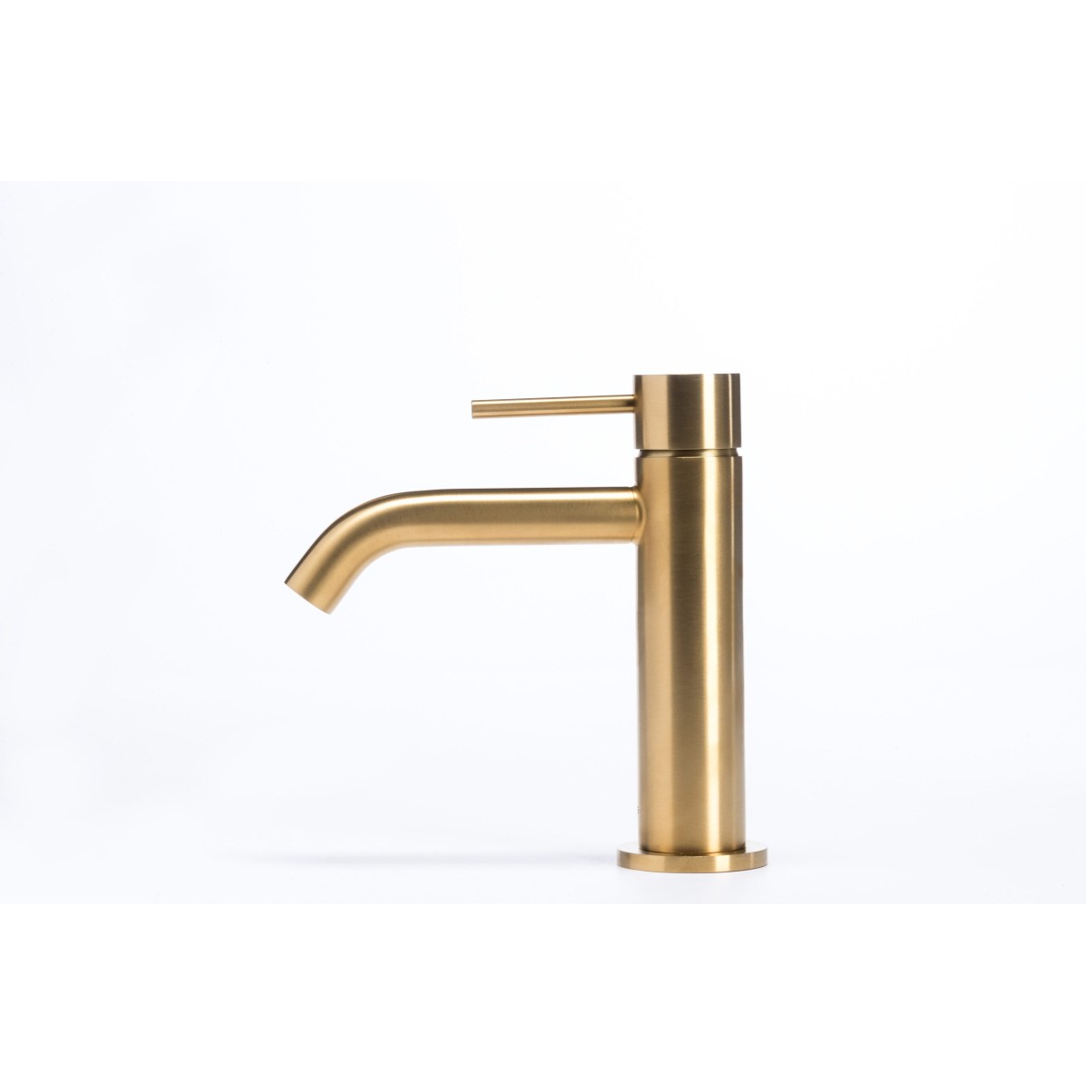 Miscelatore per lavabo bocca da 12 cm senza scarico in acciaio inox 316L di Tubico Tevere - Oro