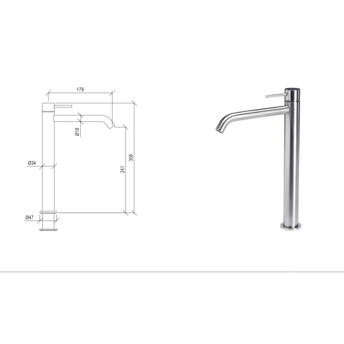 Mitigeur Lavabo Noir Mat Haut avec vidage Clic Clak y compris Jo by Paffoni