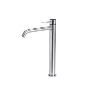 Miscelatore alto 30 cm per lavabo con bocca lunga 18 cm in acciaio inox 316L di Tubico Tevere