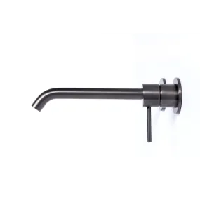 Rubinetto Miscelatore lavabo ad incasso con bocca da 12 cm in acciaio inox 316L Tubico Tevere - Nero
