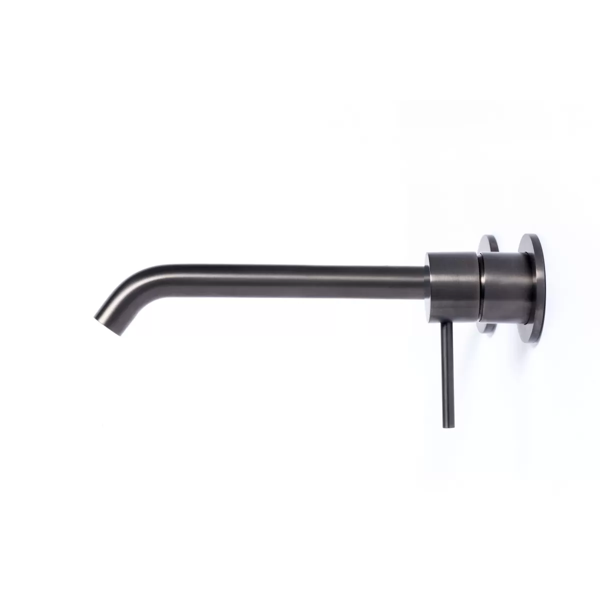 Rubinetto Miscelatore lavabo ad incasso con bocca da 12 cm in acciaio inox 316L Tubico Tevere - Nero