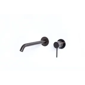 Rubinetto Miscelatore lavabo ad incasso con bocca da 12 cm in acciaio inox 316L Tubico Tevere - Nero