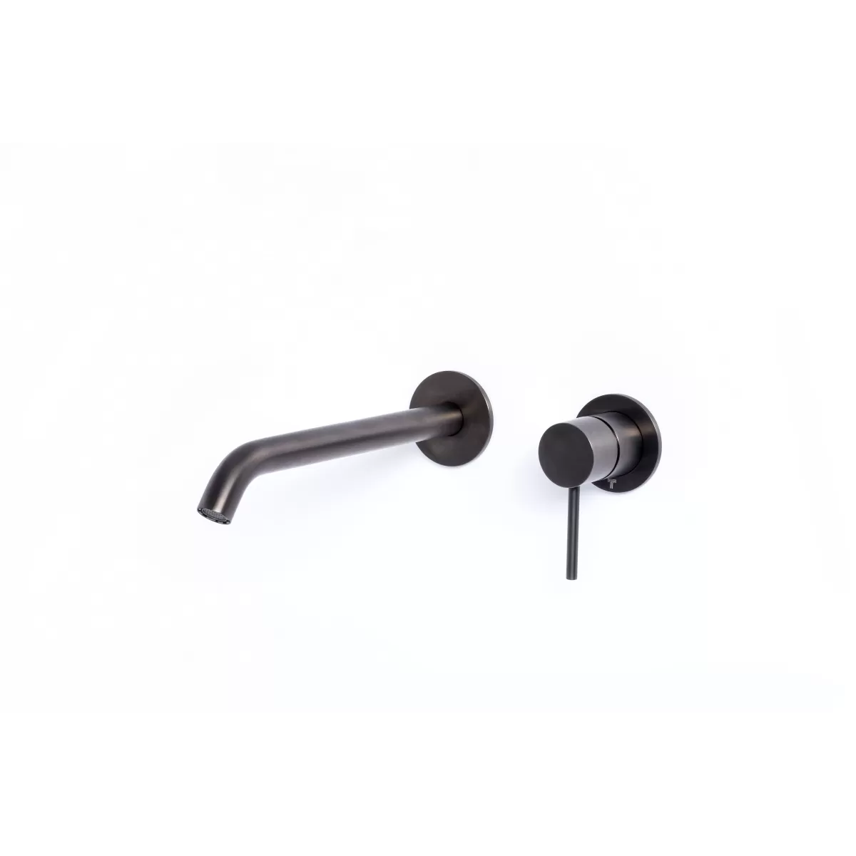Rubinetto Miscelatore lavabo ad incasso con bocca da 12 cm in acciaio inox 316L Tubico Tevere - Nero