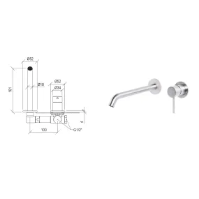 Mitigeur Lavabo Noir Mat Haut avec vidage Clic Clak y compris Jo by Paffoni