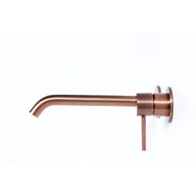 Rubinetto Miscelatore lavabo ad incasso con bocca da 16 cm in acciaio inox 316L Tubico Tevere - Rame