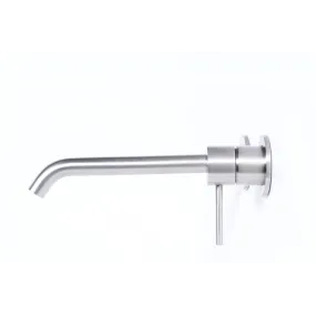 Rubinetto Miscelatore lavabo ad incasso con bocca da 20 cm in acciaio inox 316L Tubico Tevere - Spazzolato
