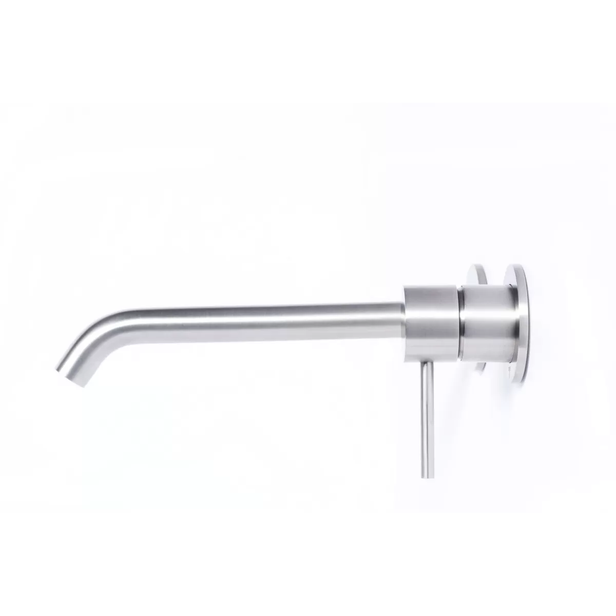 Rubinetto Miscelatore lavabo ad incasso con bocca da 20 cm in acciaio inox 316L Tubico Tevere - Spazzolato